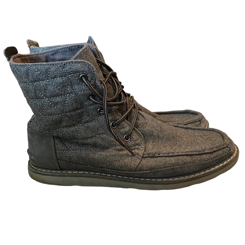 Toms Searcher Boot Men Moc Toe Canvas Gray Boot Size 12